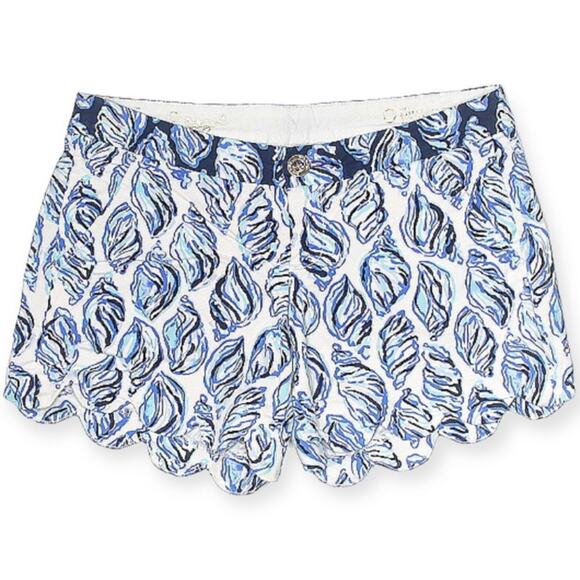 Lilly Pulitzer Buttercup Stretch Short 5" Inseam Seashell Scalloped Hem Womens 0 - Picture 11 of 12